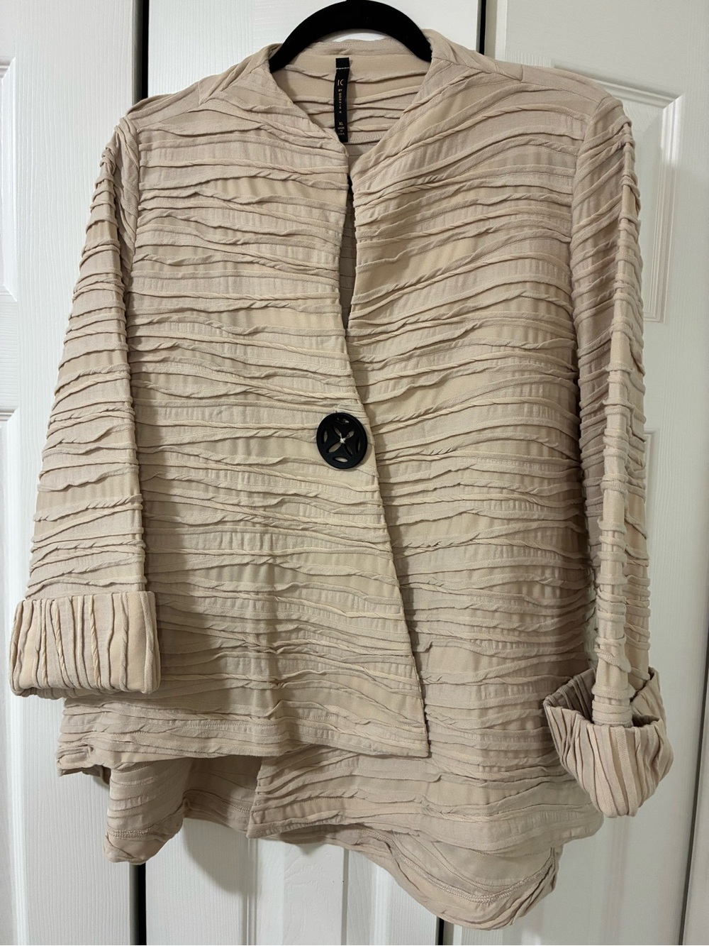 IC by Connie K Beige Layered Texture Top